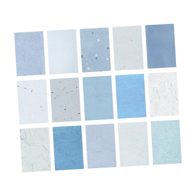 Abbracc 15 Pieces Scrapbook Paper Aesthetic Textured Paper for Writing Drawing Diary Blue