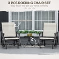thumbnail image 4 of Outsunny 3PCs Glider Rocking Chairs with Table for Patio Garden Cream White, 4 of 10