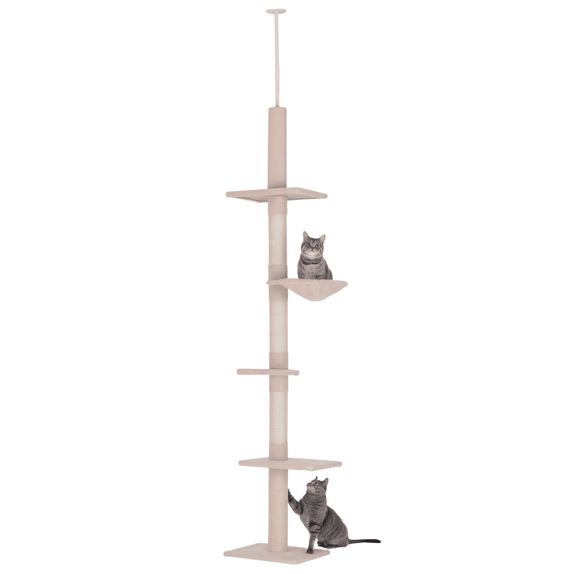 CoSoTower 8.5ft Cat Climbing Tree 5-Tier Kitty Activity Center with Scratching Post Beige