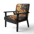 thumbnail image 3 of Designart "VORTEX Tangle" Gold Abstract Upholstered Accent Chair - Modern Arm Chair For Bedroom, 3 of 7