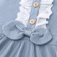 thumbnail image 4 of EQWLJWE Robe Bébé Fille Tout-Petit Enfants Bébé Filles Dentelle Côtelée Sans Manches Nœud Princesse Robe une Pièce, 4 of 7