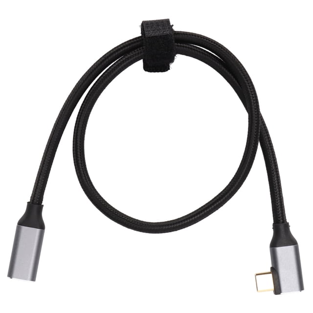 90 Degree Type C Extension Cable, HD 4K Type C Extension Cable 100W 5A PD Wear Resistant Gen 2 Flexible For Tablets For Notebooks 25cm,50cm,1m