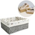 thumbnail image 4 of Multipurpose Rattan Storage Basket Clothing Cosmetics Sundries Container Decorative Baskets Home Decor Handmade for Desktop Dorm Bathroom , medium medium, 4 of 8
