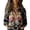 Black, variant on Women's Printed Cotton Button Down Shirt, Fashion Long Sleeve Blouse with Wrinkle Resistant Comfort, Casual Fall Top for Halloween, Vacation and Travel Outfits Khaki XL