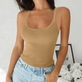 thumbnail image 2 of Timegard Tank Tops for Women Plus Size Square Neck Slim Comfy Solid Color Basic Tee Casual Going out Top, 2 of 6