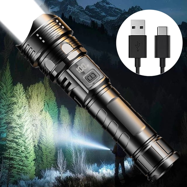 RKSTN the Illuminator Digital White Light Flashlight Long Battery Life Strong Light Flashlight Hidden Rechargeable Flashlight