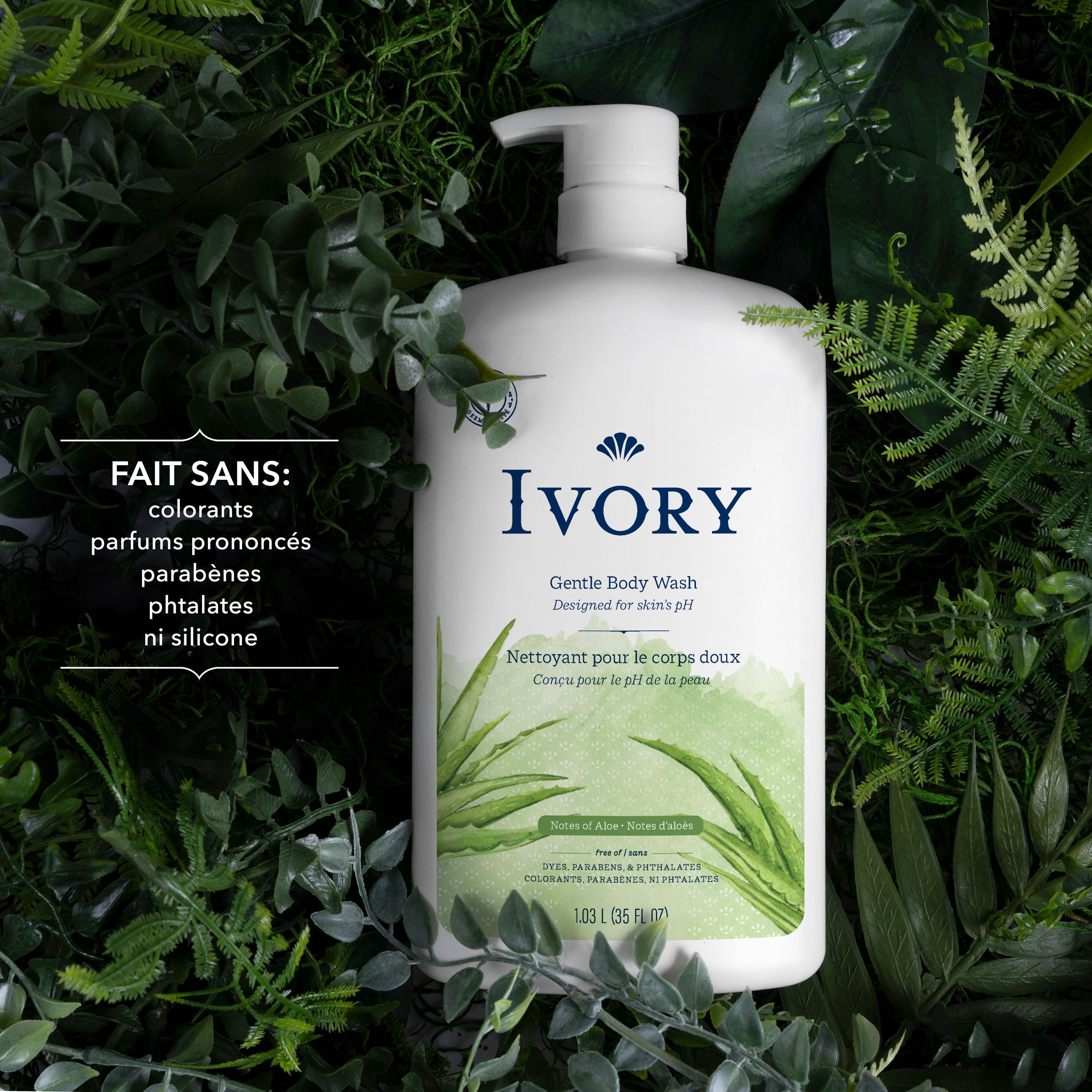 Ivory Nettoyant pour le Corps Doux, Notes d'Aloès