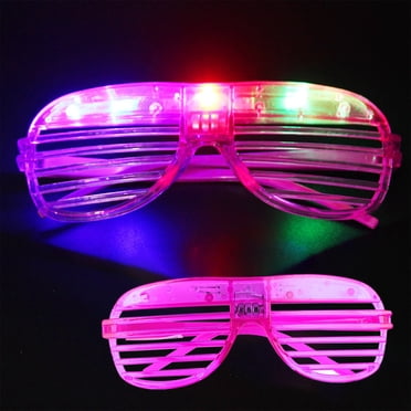 SuoKom Lunettes Lumineuses Fournitures de Fête Lunettes Lumineuses Costumes Volets en Plastique Néon Clignotants Toiles Enfants/adultes dans le Noir Cadeaux de Fête Jouet pour Fête à la Piscine