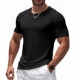 thumbnail image 4 of Styesk T Shirts for Man Men's Solid Color Short Sleeved Outdoor Running Sports Breathable Short Sleeve, 4 of 9