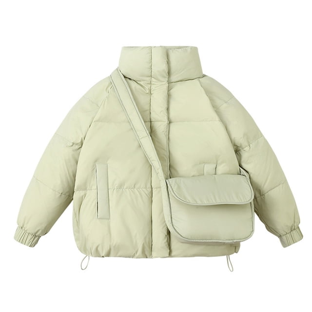 Girls' Winter Jacket, Warm Down Jacket with Bag for Medium and Large Children