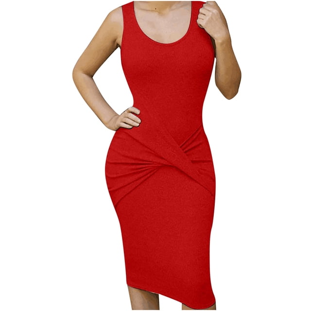 jovati Jupe Portefeuille d'Été Sans Manches pour Femme, Couleur Unie, Aguichant, Personnalité