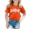 thumbnail image 1 of PMVFHDE Hauts à Manches Courtes pour Fille T-Shirts Graphiques pour Fille T-Shirts Amples d'Été pour Fille T-Shirts Imprimés Garçon et Fille Col Rond Manches Courtes Orange, 6-7 Ans, 1 of 3