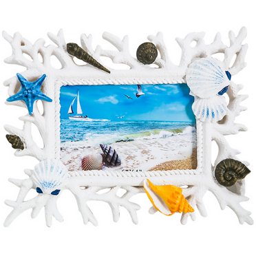 Cadre Photo Coquillage Corail 6 Pouces Cadre Photo Créatif en Résine Cadre Photo de Mariage