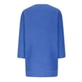 thumbnail image 4 of Frostluinai 3/4 Sleeve Sweater for Women Crew Neck Solid Color Lounge Sweaters Lightweight Work Pullover Plus Size Loose Fit Pullover Tops, 4 of 6
