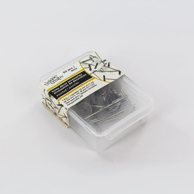 UNIQUE CREATIV Home Décor Pins - T-Pins & Twist Pins, 50-Pack