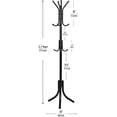 thumbnail image 2 of SUSUZI  5.7ft Metal Coat Rack Freestanding, 3-Tier Entryway Coat Tree with 12 Hooks, 60LBS Capacity Triangle Stable Stand for Bedroom Living Room Hallway, Black, 2 of 8