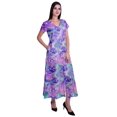 thumbnail image 4 of Moomaya Robe Longue Maxi pour Femmes à Manches Courtes, Robe Formelle/décontractée avec Poches P-TTG, 4 of 6
