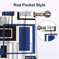 thumbnail image 3 of Navy Blue Kitchen Curtains Tiers and Valances Set 3 Piece for Windows Grey and Black Kitchen Window Curtains Set,Geometric Modern Art Valances for Living Room(36" Tiers Set), 3 of 5