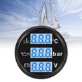 thumbnail image 1 of Digital Boat Water Temp Oil Pressure Voltmeter with Triple Gauge Set, High Clarity Digital Display, Reliable Reminding System for Cars, RVs, Trucks, Boats, Yachts, and, 1 of 7