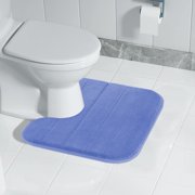 Wuztai U-Shape Foam Bath Mat, Ultra Soft Velvet Fleece Toilet Rug, Non-Slip Water Absorbent Machine Washable Bathroom Floor Mat for Shower Tub