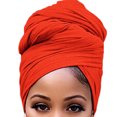 thumbnail image 1 of tredstone Turban Nœud Style Simple Hijab Tuque Polyvalente Foulard Extensible Respirant Bonnet Anti-Perte Couvre-Chef pour Femmes Accessoires Rouge, 1 of 7