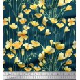 thumbnail image 1 of Soimoi Polyester Crepe Fabric Buttercup Floral Printed Fabric 1 Yard 52 Inch Wide, 1 of 1