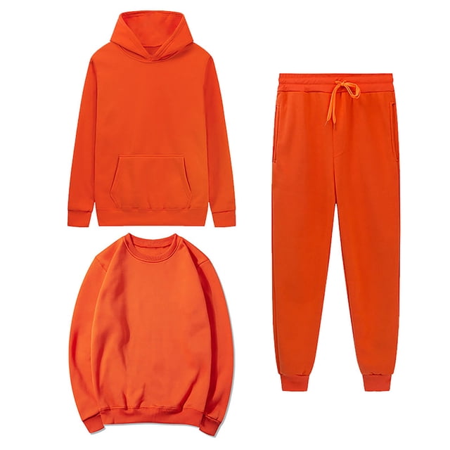 MeetoTime Women's 3 Piece Outfit Tracksuit Pullover Top Hooded Sweatshirt and Sweatpants Lounge Set