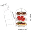 thumbnail image 2 of Bwiyojiz 10.15"Lx8.11"Wx16.92"H Kitchen Vegetable Rack Stackable Shelf Foldable Perforated Preparation Basin Home Storage & Organization, Metal, White, Gifts for Friend, 2 of 6