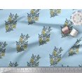 thumbnail image 2 of Soimoi Polyester Crepe Fabric Leaves & Floral Block Printed Fabric 1 Yard 52 Inch Wide, 2 of 3