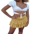 thumbnail image 4 of Jupe Patineuse Plissée pour Femmes Taille Haute à Volants Mini Jupes, 4 of 8
