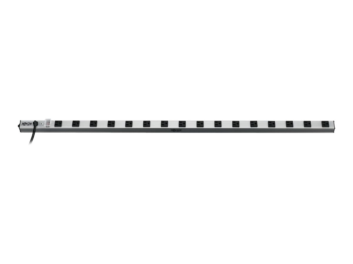 Tripp Lite Surge Protector Power Strip 120V 16 Outlet 15' Cord 450 Joule - Power strip - AC 120 V - input: NEMA 5-15 - output connectors: 16 (NEMA 5-15) - 15 ft cord - gray, black