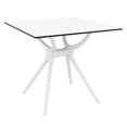 thumbnail image 4 of Compamia Sky Ensemble de Salle à Manger Table Carrée de 31 Pouces avec 2 Chaises à Accoudoirs Blanc, 4 of 4
