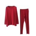 thumbnail image 1 of Timegard Ensembles de Pyjamas pour Femmes 2 Pcs Haut à Manches Longues à Col Rond et Pantalon Tenues de Pjs d'Automne Confortables et Douces, 1 of 6