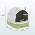 thumbnail image 3 of PawHut Cat Litter Box, Enclosed Kitty Litter Box with Lid, Scoop, Green, 3 of 10