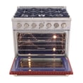 thumbnail image 2 of KUCHT Cuisinière à Gaz Professionnelle de 36 Po, 5,2 Pi3, avec Four à Convection et Porte Rouge, 2 of 11