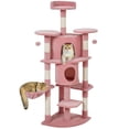 thumbnail image 1 of PawHut 62" Cat Tree, Multi-Level Cat Tower with Scratching Post, Pink, 1 of 10