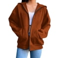 thumbnail image 1 of MeetoTime Sweat à Capuche Zippé Doublé Polaire pour Femmes Veste Décontractée à Manches Longues avec Poches, 1 of 6