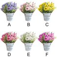 thumbnail image 3 of Artificial Flower Pot Home Office Desktop Vintage Style Fake Floral Decor Potted Plant  Blue Purple, 3 of 8