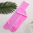 thumbnail image 2 of facefd 2pcs 45cm Multicolore Femmes Long Dîner Robe Gants Chaud Lait Dames Mitaines Gants Conduite Automne Festival Fête Rose Foncé, 2 of 8