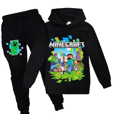 Minecraft Tracksuit Set Kids Pullover Hoodie Sweatshirt Hooded Tops + Jogger Sweatpants Boys Girls Outfit