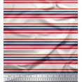 thumbnail image 1 of Soimoi Poly Georgette Fabric Horizontal Stripe Printed Fabric 1 Yard 52 Inch Wide, 1 of 5