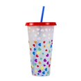 thumbnail image 2 of Oleegame 2PC Glass Bottle Creative Water Cup Heart Shape Cup PP Plastic Straw Cup Heart Shape Plastic Transparent Straw Cup 710ml Cold Change Temperature Sensitive Plastic Cup, 2 of 5