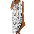 thumbnail image 1 of SMihono Robe Maxi Bohème d'Été pour Femmes Grande Taille Mode Femmes Été Aguichant Décontractée Sans Manches à Col en V Imprimée Longue Robe Plage Évasée Robe d'Été, 1 of 5