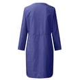 thumbnail image 4 of Pntutb Robe de Mode pour Femmes Robe pour Femmes à Col Rond avec Poches et Boutons Robe Unie à Manches Longues, 4 of 5