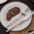 thumbnail image 4 of French Style Cutlery 304 Stainless Steel Hammered Texture Tableware Non-Slip Handle Small Waist Design Serrated Knife Sharp Fork Spoon, 4 of 8
