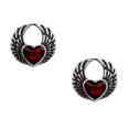 thumbnail image 1 of Riforla Boucles d'Oreilles Rétro Punk Gothique Sombre en Forme de Cœur Rouge Accessoires de Fête Personnalisés Argent, 1 of 4