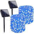 thumbnail image 1 of 2 Pack Solar String Lights Outdoor, 66 FT 200 LED Solar Powered Waterproof Fairy Lights 8 Modes, Copper Wire Lights for Christmas Patio Party Tree Yard Decoration (Blue), 1 of 6