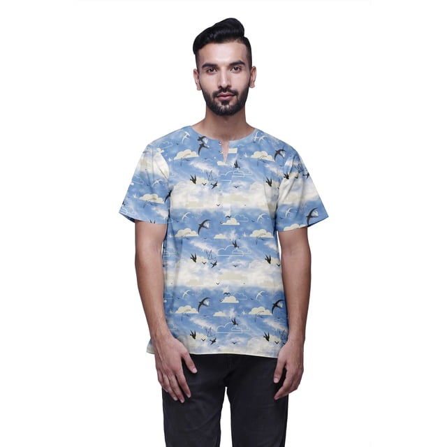 Atasi Short Kurta For Men Stylish Printed Cotton Cambric Summer Clothing