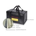 thumbnail image 2 of Premium Fireproof & Explosion-Proof Lipo Battery Storage Bag with Handheld Belt, 26x13x15cm Silver, PVC Outer & Fiberglass Inner, Secure Fastening Tape Closure for Safe Charging, Transport & Storage, 2 of 7