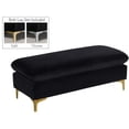 thumbnail image 1 of Meridian Furniture Naomi Pouf en Velours Noir, 1 of 5